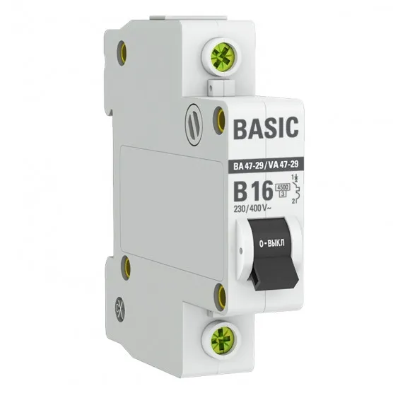 Автоматический выключатель 1P 16А (B) 4,5кА ВА 47-29 Basic#1