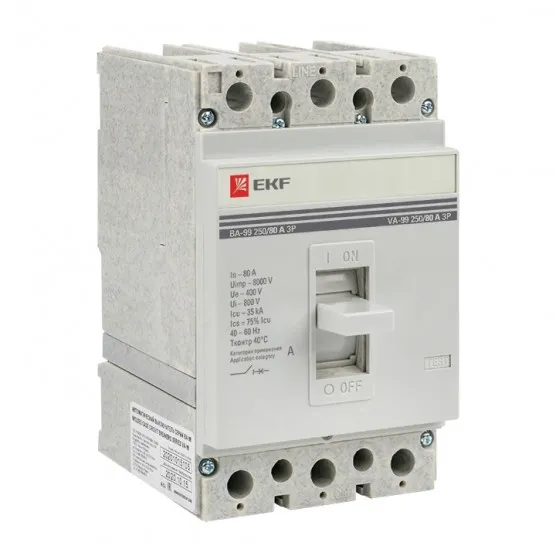 Автоматический выключатель ВА-99 250/80А 3P 35кА без коннекторов EKF PROxima#1