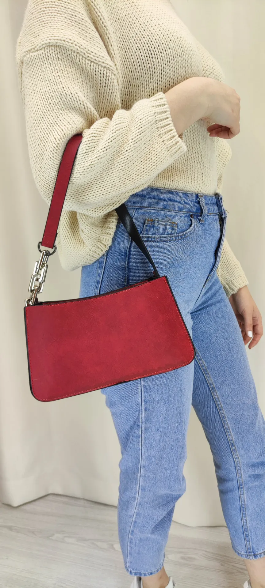 Женская сумка-багет с цепочкой SHK Bag MYZ0000TRCS Красный#1