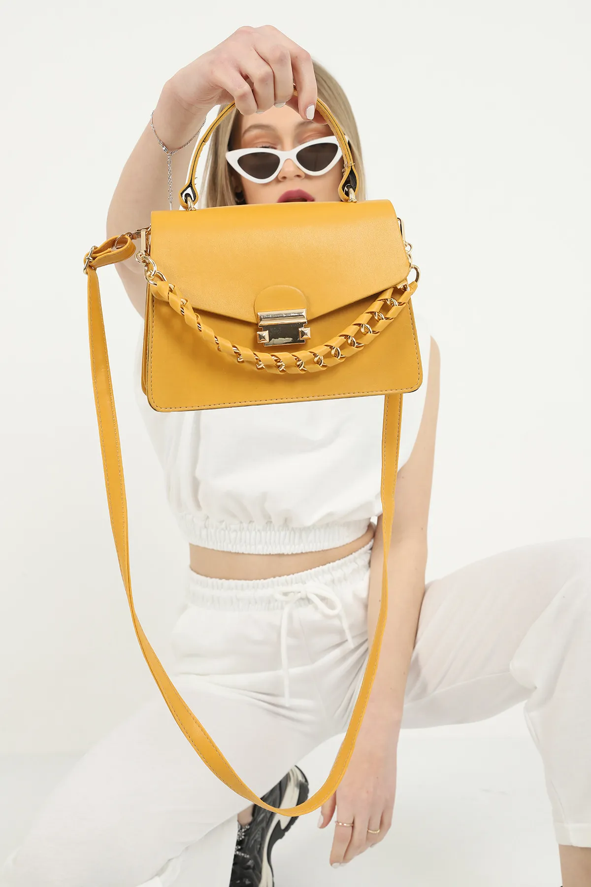 Женская сумка с цепочкой SHK Bag 1080HBMYZ Желтый#1