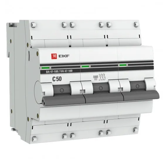 Автоматический выключатель без теплового расцепителя EKF PROxima 3P 50А (C) 10kA ВА 47-100M#1