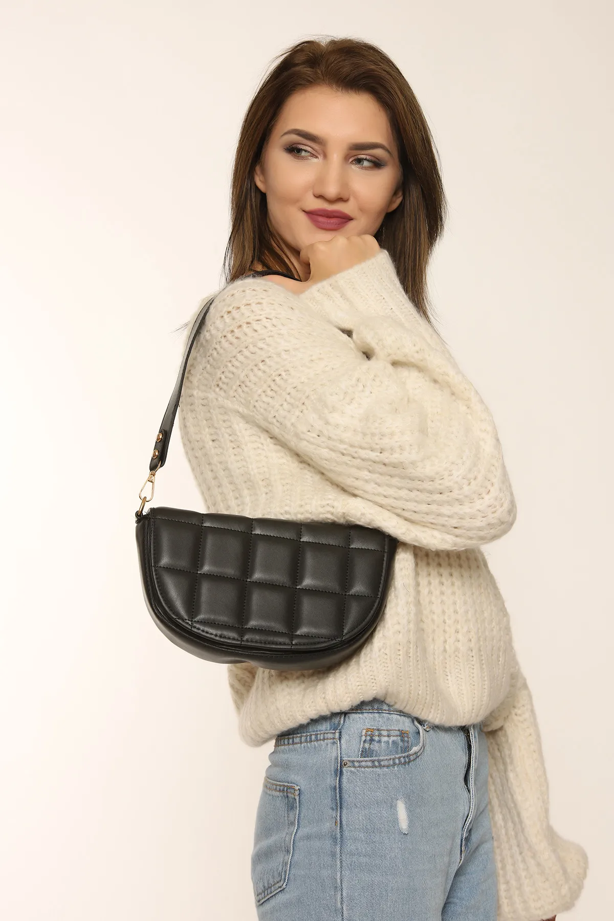 Женская сумка с двойным ремешком SHK Bag GBKLV900 Черный#1