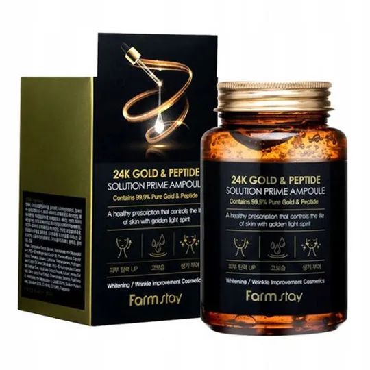 Ампульная сыворотка с золотом Farm Stay 24K Gold&Peptide Solution Prime Ampoule, 250 мл#1