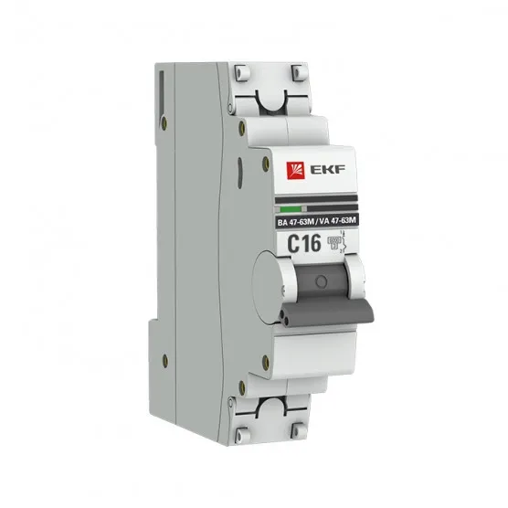 Автоматический выключатель 1P 16А (C) 6кА ВА 47-63M без теплового расцепителя EKF PROxima#1