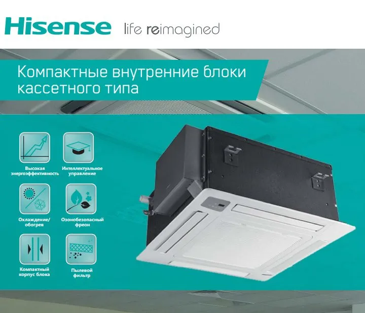 VRF системы Hisense внутренний 4-Поточный Компактный Кассетный блок#1