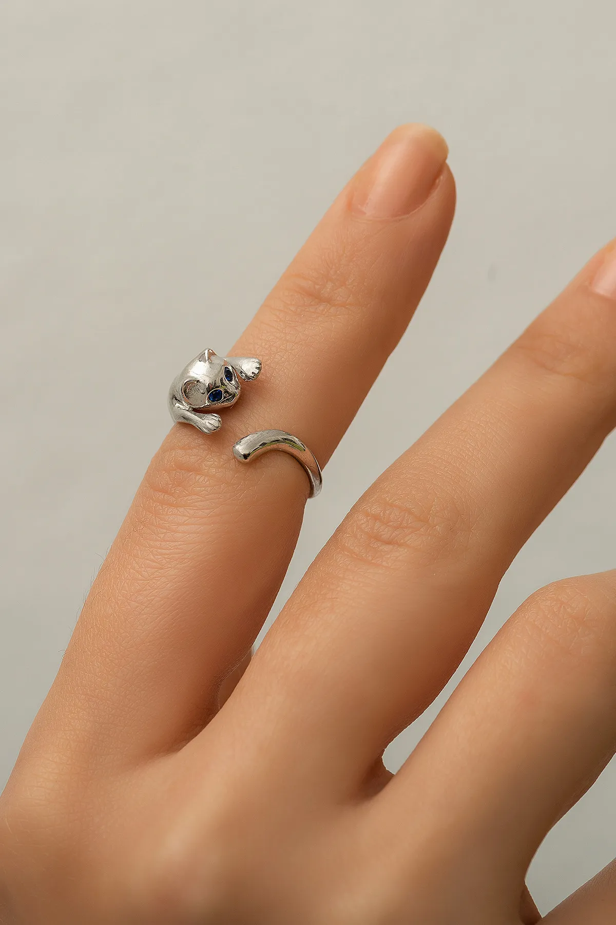 Женское кольцо, модель: кошка pp7763 Larin Silver#1