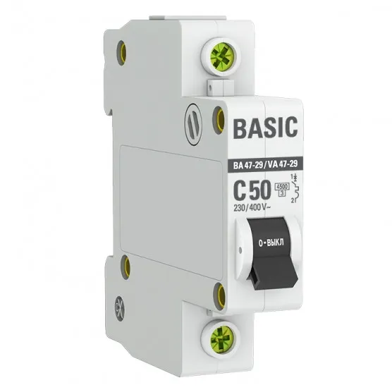 Автоматический выключатель 1P 50А (C) 4,5кА ВА 47-29 Basic#1