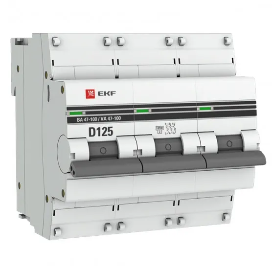 Автоматический выключатель 3P 125А (D) 10kA ВА 47-100 EKF PROxima#1