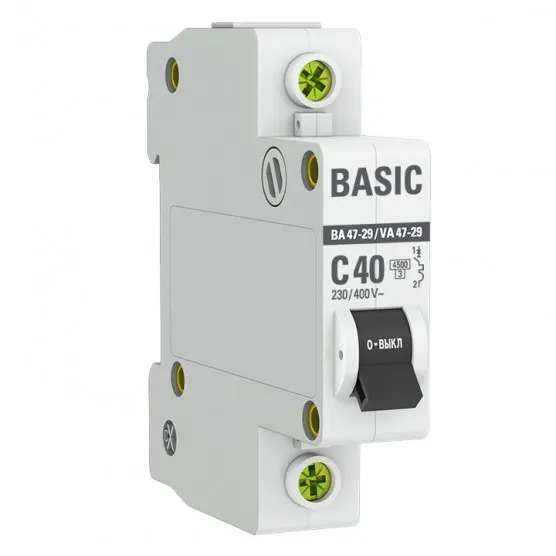 Автоматический выключатель 1P 40А (C) 4,5кА ВА 47-29 Basic#1