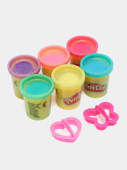 Набор для лепки Play-Doh Набор с блестками 6 банок (A5417)#1