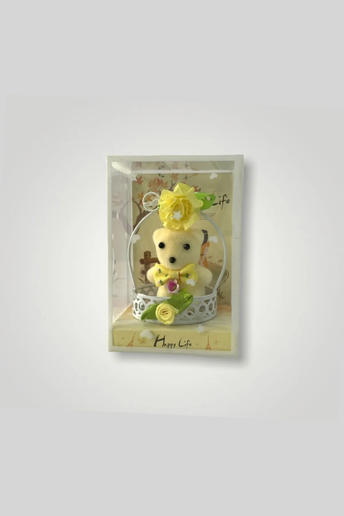 Сувенир - мишка тедди в корзинке a006 SHK Gift желтый#1