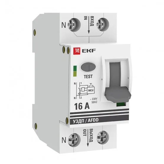 Устройство защиты от дугового пробоя (УЗДП) с автоматическим выключателем 1P+N 16А (C) 6кА EKF PROxima#1