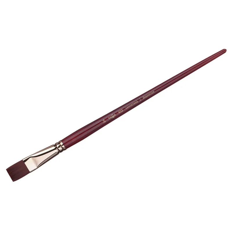 Кисть художественная, синтетика бордовая, Гамма "Вернисаж", плоская, длинная ручка №24#1