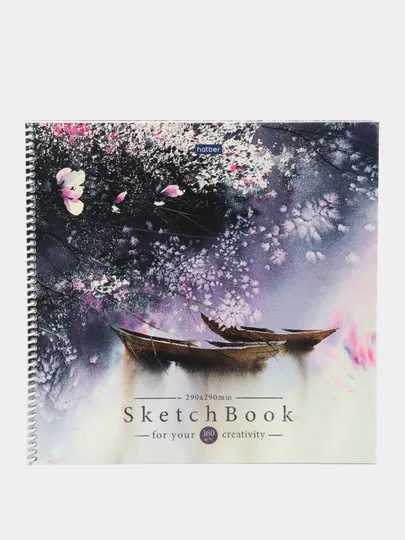 Тетрадь Hatber SketchBook Premium Цветение сакуры, 32 листа, А3f, 290*290 мм, 160г/кв.м.#1