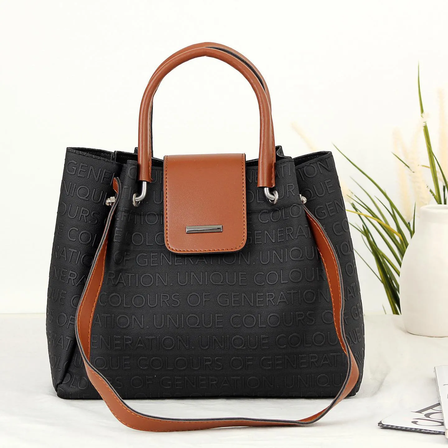 Женская сумка Martin BP-4531F Черно-коричневая#1