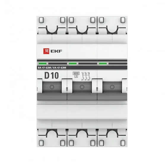 Автоматический выключатель 2P 6А (D) 6кА ВА 47-63M без теплового расцепителя EKF PROxima#1