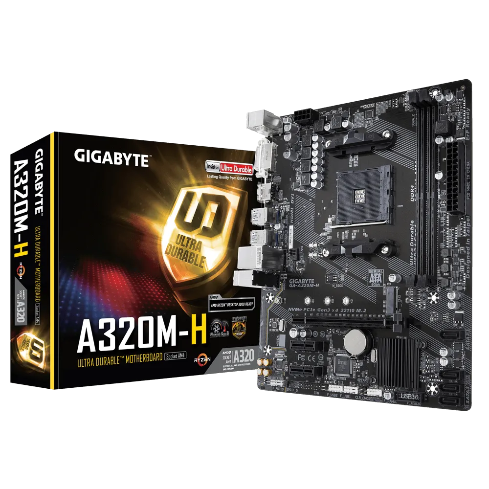 Материнская плата Gigabyte AMD AM4 A320M-H DDR4#1