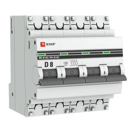 Автоматический выключатель 3P 8А (D) 4,5kA ВА 47-63 EKF PROxima#1