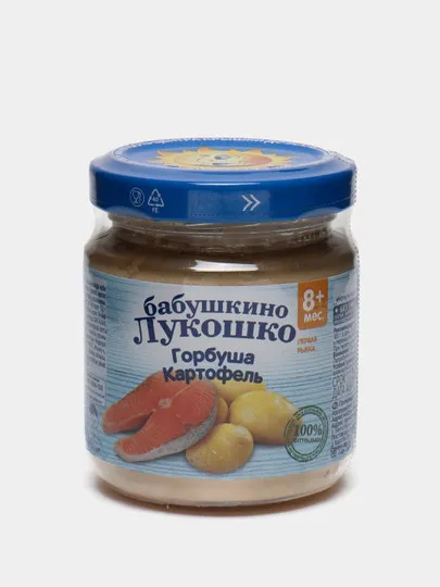 Пюре Бабушкино Лукошко, Горбуша-картофель, с 8 месяцев, 100 г#1