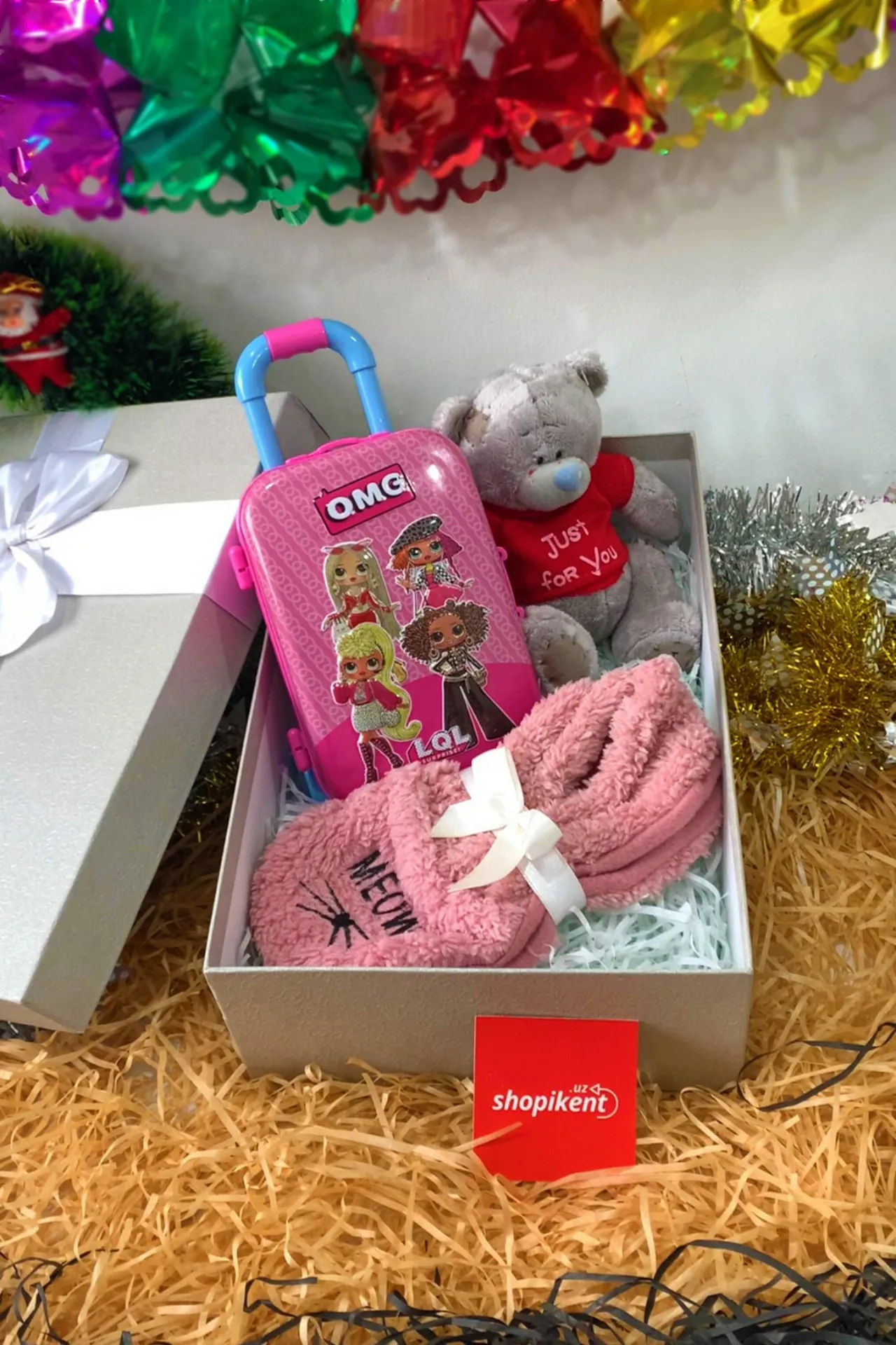 Детский подарочный набор чемодан детский набор lol surprise, мишка тедди, носки, подарочная коробка n0228 shk gift#1
