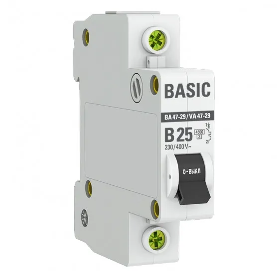 Автоматический выключатель 1P 25А (B) 4,5кА ВА 47-29 Basic#1