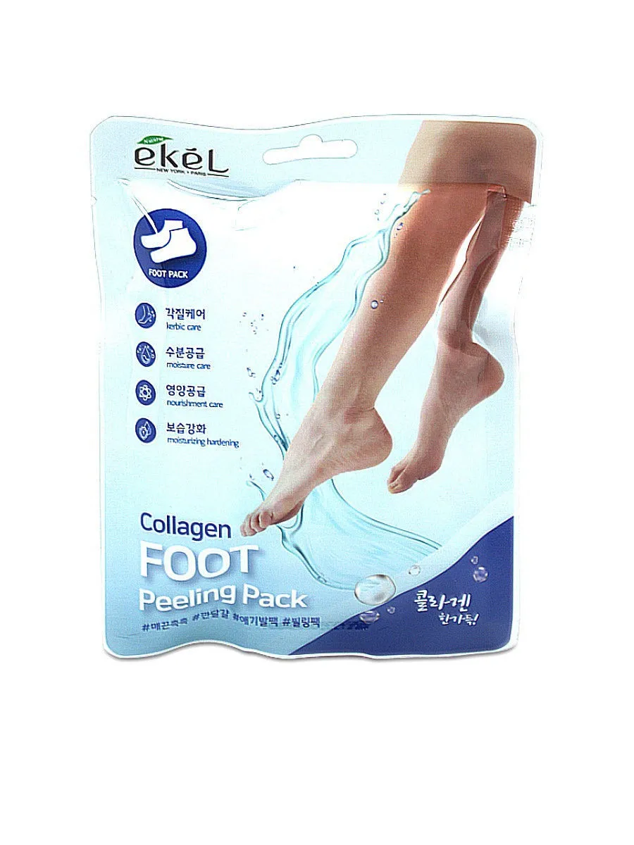 Маска-пилинг для ног с коллагеном foot peeling pack collagen 5535 Ekel (Корея)#1