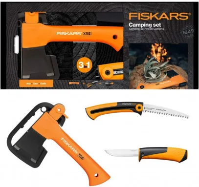 Подарочный набор Fiskars " топор X5 + нож + пила "#1