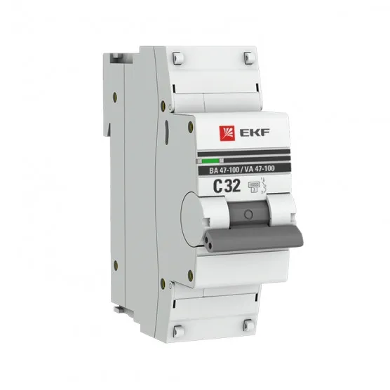 Автоматический выключатель 1P 32А (C) 10kA ВА 47-100M без теплового расцепителя EKF PROxima#1