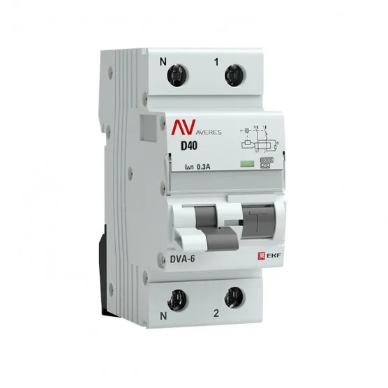 Дифференциальный автомат DVA-6 1P+N 40А (D) 300мА (A) 6кА EKF AVERES#1