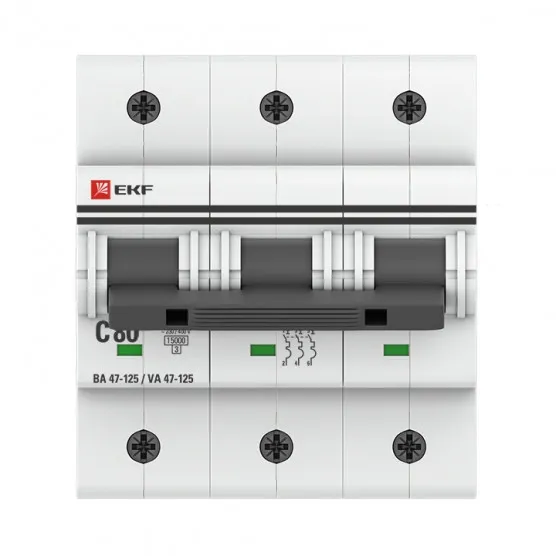 Автоматический выключатель 3P 80А (C) 15кА ВА 47-125 EKF PROxima#1