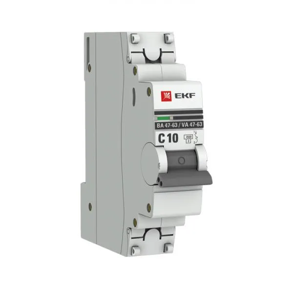 Автоматический выключатель 1P 10А (C) 4,5kA ВА 47-63 EKF#1