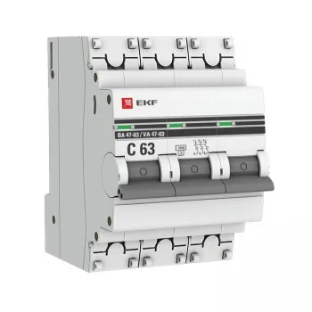 Автоматический выключатель 3P 50-63А (C) 4,5kA ВА 47-63 EKF#1