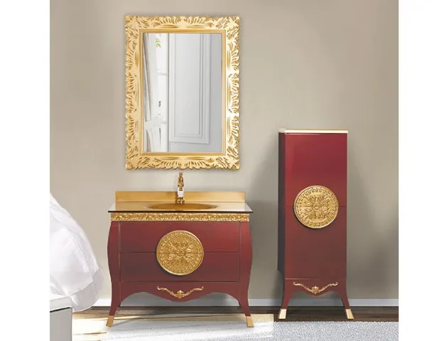 Пенал King high cabinet white gold#3