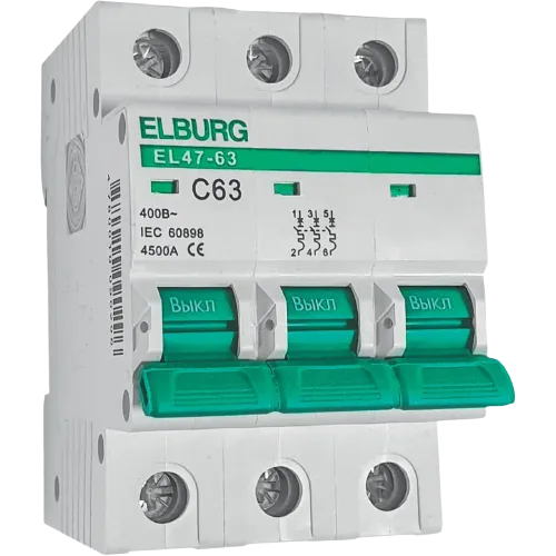 "ELBURG" Автоматический выключатель EL 47-63 4,5 кА 1п 10А С#1