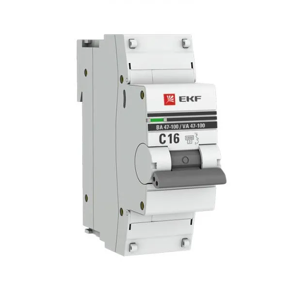 Автоматический выключатель 1P 16А (C) 10kA ВА 47-100 EKF PRO#1