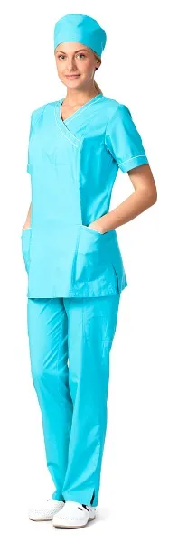 Блуза женская медицинская «Афина» бирюзовая#1