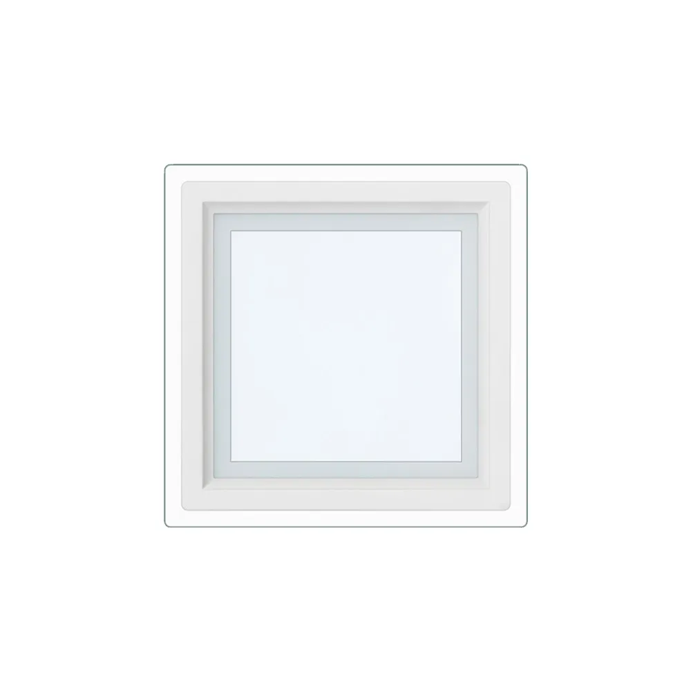 Светодиодный встраиваемый светильник квадратный UltraGlass ДВО1820 12W-6000K-Wh ELT#1