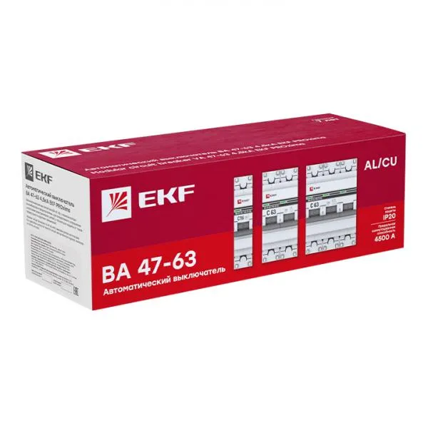Автоматический выключатель 4P 40А (C) 4,5kA ВА 47-63 EKF#2