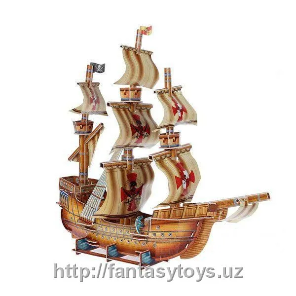 Картонный 3D-пазл "Пиратский корабль"#1