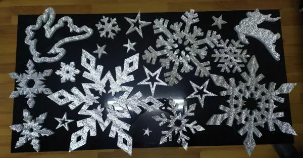 Комплект новогодних украшений-снежинки#1