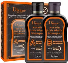 Disaar Оттеночный шампунь от седины с кератином Keratin Hair Black Shampoo 400 ml#3