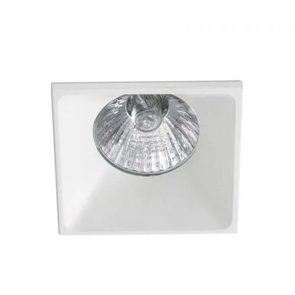 Утопленный точечный светильник 1xGU10 квадратный, белый#1