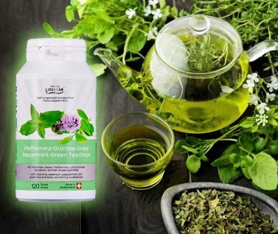 Зеленый чай с перечной мятой антиоксидант Vivasan, Швейцария#6
