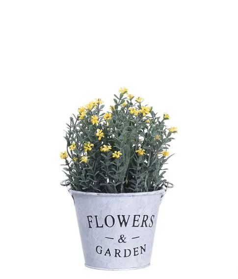 Декоративное металлическое ведро   c цветком Flowers&Garden (18 см)#1