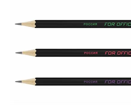 Набор графитных карандашей черный матовый с ластиком ОПП ТМ (HB), серия VKF (10/3 шт.)#1