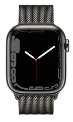 Smart soat Apple Watch Series 7 GPS + Uyali 41 mm zanglamaydigan po'latdan yasalgan grafitli Milan halqali