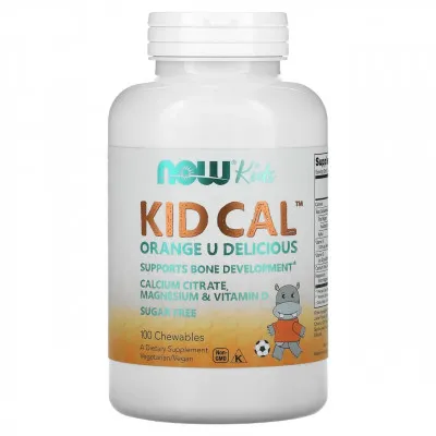 NOW Foods, Kid Cal, 100 ta chaynaladigan tabletkalar