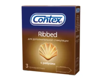 Contex Ribbed №3 prezervativ (qovurg'alar bilan)