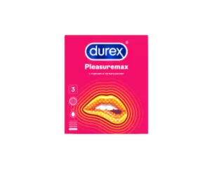 Prezervativlar Durex Pleasuremax №3 (qovurg'alar va sivilcalar bilan)