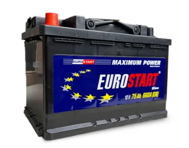 Avtomobil akkumulyatori Eurostart ES 6 CT-75 (75A/soat), qora